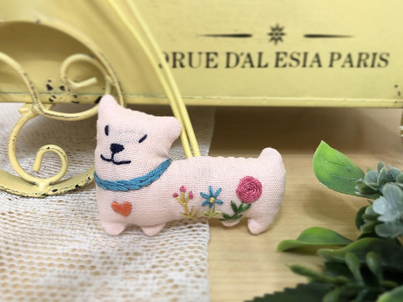 창문여고 프랑스자수 방과후 수업 강아지 키링