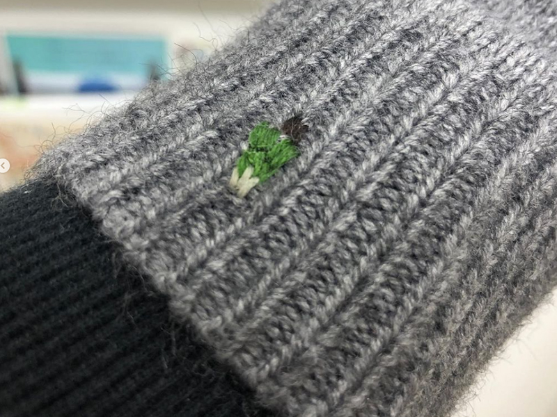 창문여고 프랑스자수 방과후 수업 핸드워머 디테일 사진