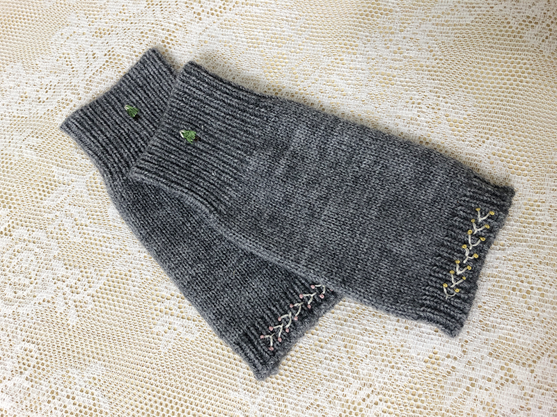 창문여고 프랑스자수 방과후 수업 핸드워머 좌우 양쪽 완성작품