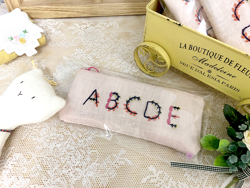 창문여고 프랑스자수 방과후 수업 알파벳 자수필통