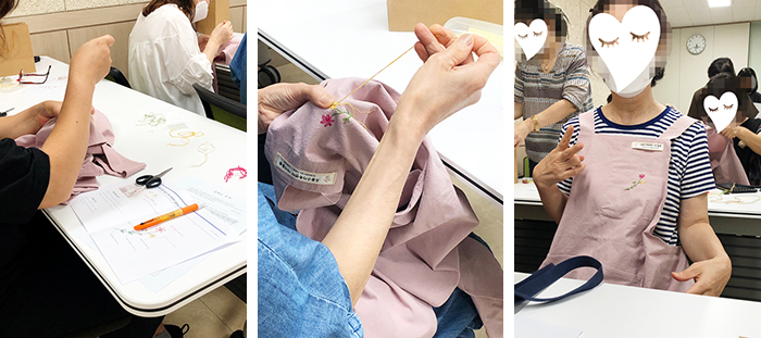 도봉구민회관 프랑스자수 수강생들 완성작품