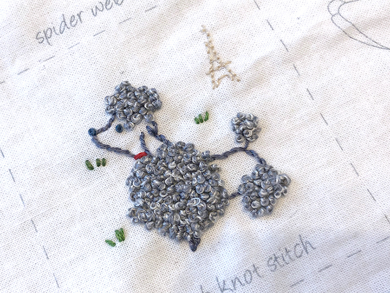 부암동 유금와당박물관 프랑스자수 출장수업 기초 스티치북 푸들 자수