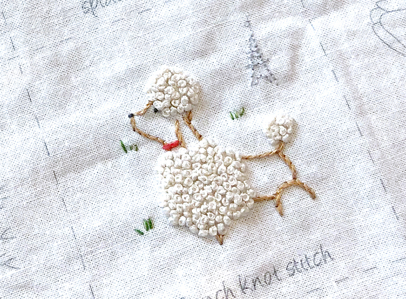 부암동 유금와당박물관 프랑스자수 출장수업 하얀 푸들 자수 스티치북