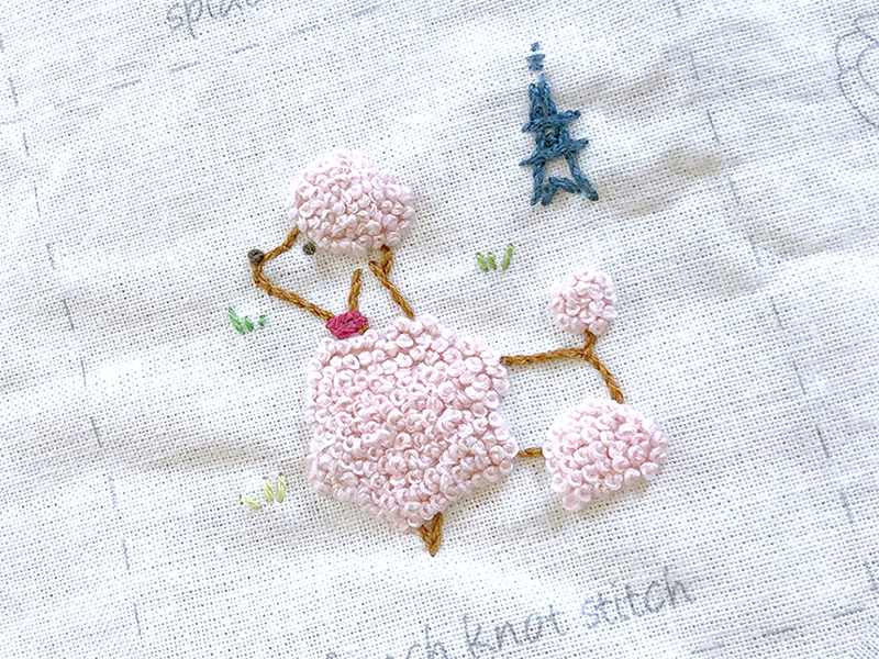 부암동 유금와당박물관 프랑스자수 출장수업 스티치북 핑크색 푸들