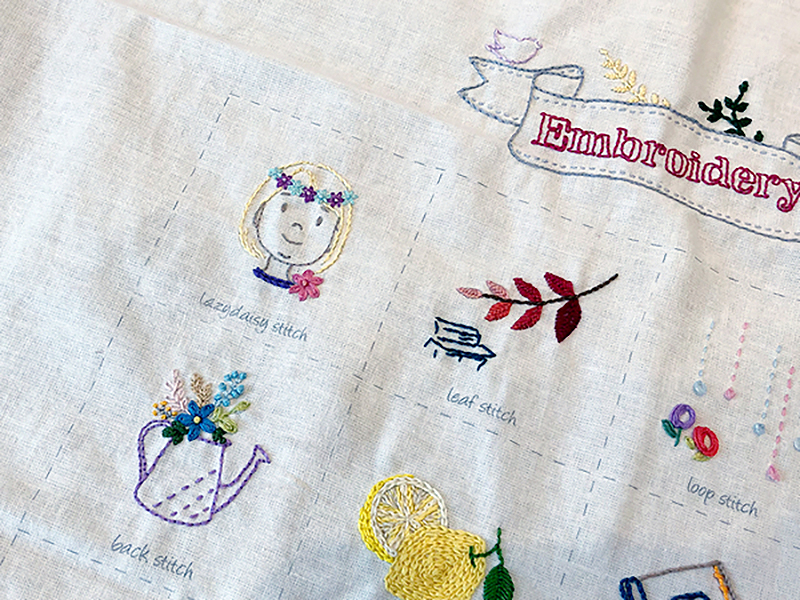 부암동 유금와당박물관 프랑스자수 출장수업 소녀와 나무 물조리개 스티치북