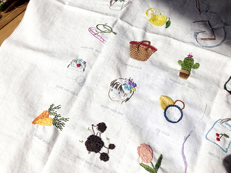 기초스티치북 완성, 부암동 유금와당박물관 프랑스자수 출장수업