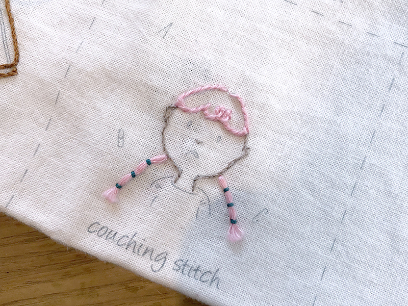 부암동 유금와당박물관 프랑스자수 출장수업, 수강생 자수 중간 촬영