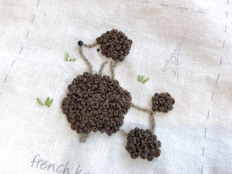 부암동 유금와당박물관 프랑스자수 출장수업 스티치북 갈색 푸들 완성