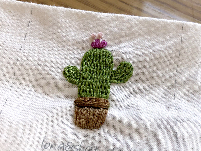 꼼꼼하게 완성된 부암동 유금와당박물관 프랑스자수 출장수업 선인장 자수