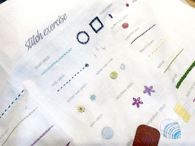 부암동 유금와당박물관 프랑스자수 출장수업 기초 스티치 예제