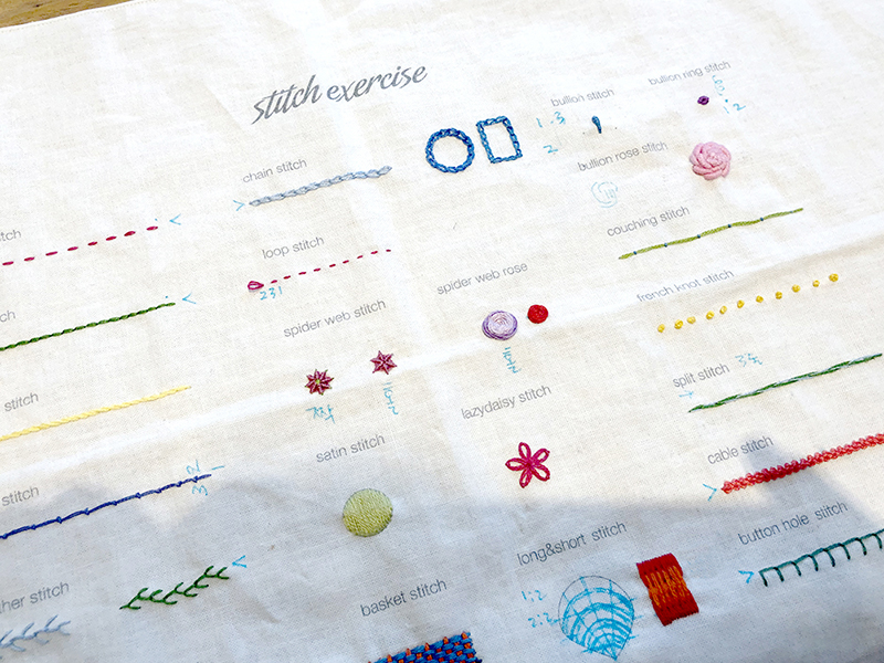 부암동 유금와당박물관 프랑스자수 출장수업 기초과정 스티치 완성