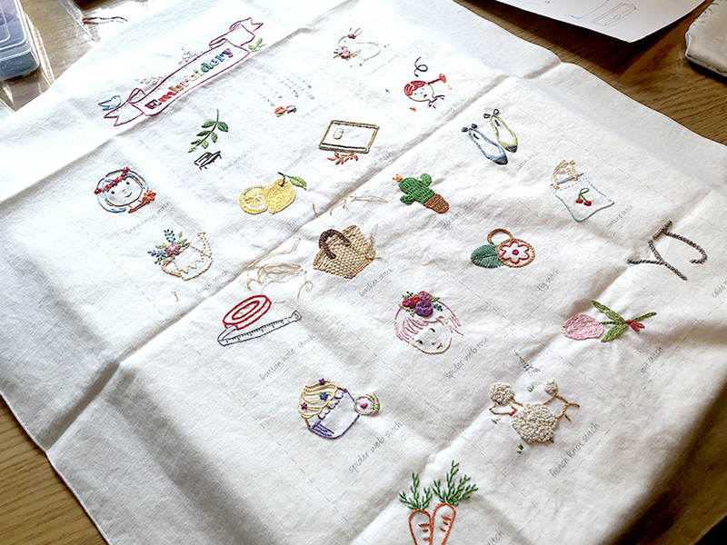 부암동 유금와당박물관 프랑스자수 출장수업 스티치북 완성작 전체사진