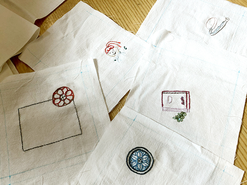 부암동 유금와당박물관 프랑스자수 출장수업 중 다양한 자수 도안