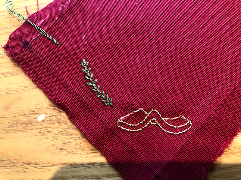 부암동 유금와당박물관 프랑스자수 출장수업 빨간색 천에 티코스터