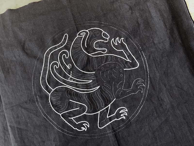 부암동 유금와당박물관 프랑스자수 출장수업 전통 해태 무늬 도안