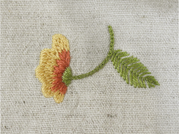 꽃을 수놓은 로코코 자수